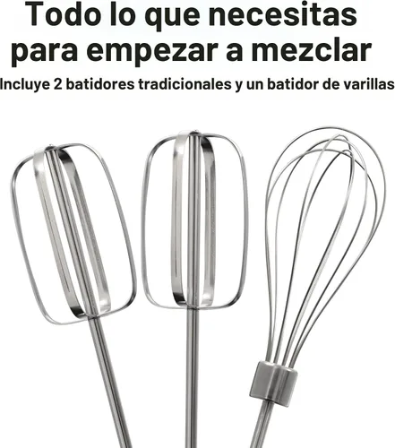 Vista 4 de Hamilton Beach Batidora de Mano Eléctrica de 6 Velocidades con Batidor de Varillas, Batidores Tradicionales, Estuche de Almacenamiento Encajable
