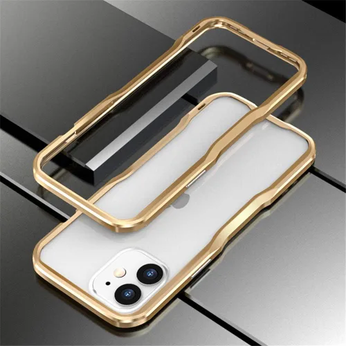 Vista 36 de Parachoques de aluminio compatibles con iPhone 12 Mini de 5.4 PULGADAS, estuche con marco metálico, parachoques delgado de diseño genial y Negro