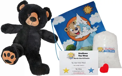 Vista 2 de Benjamin El Negro Bear 16" Make Your Own Animal- no Sew – Kit de peluche con lindo mochila.