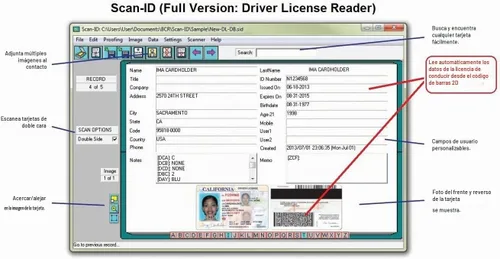 Vista 2 de Escáner de licencia de conducir dúplex con verificación de edad (w/Scan-ID versión completa, para Windows)