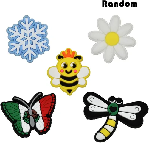 Vista 8 de Lote de dijes para zapatos decoración aleatoria de diferentes hebillas encantadoras formas frescas accesorios de zapatos para sandalias y pulseras