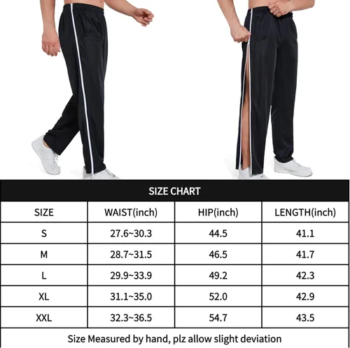 Vista 7 de AIFARLD Pantalones rasgados para hombre con cremalleras laterales y bolsillos para baloncesto, rodillapierna, poscirugía