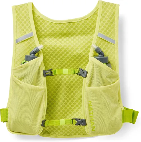 Vista 7 de Nathan QuickStart - Chaleco de hidratación con vejiga o frascos, bolsillos de almacenamiento, tela transpirable que absorbe la humedad, correas