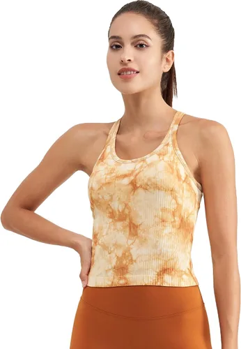 Vista 52 de sphinx cat - Camiseta corta de entrenamiento para mujer, camiseta sin mangas, acanalada, con espalda cruzada y brasier integrado