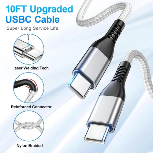 Vista 4 de Dayaoncy Cargador USB C de 30 vatios para iPhone 15 de carga rápida, cargador rápido USB C de 30 W tipo C de pared y cable de carga USB C a USB C