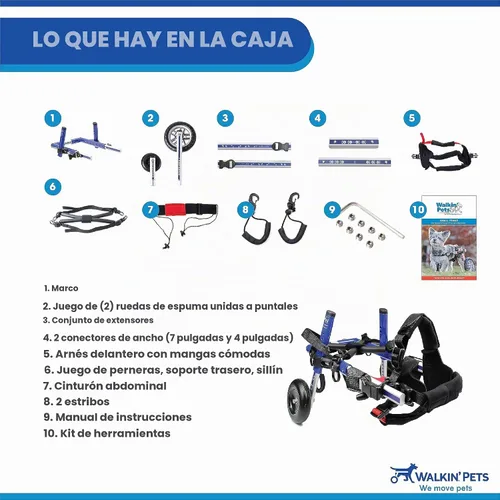 Vista 3 de Walkin' Wheels Silla de ruedas Dachshund - para perros pequeños de 2 a 30 libras - Aprobado por veterinarios - Silla de ruedas para perros para Azul