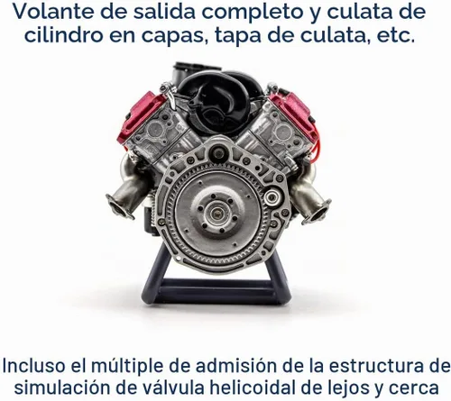 Vista 7 de ZOSTER V8 Modelo de motor de combustión interna MAD RC Simulación Dinámica Kit Versión Modelo de motor para AX90104 SCX10Ⅱ Capra VS4-10 Pro/Ultra
