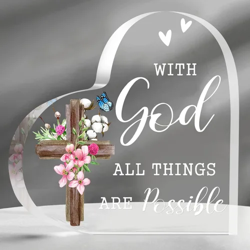 Vista 7 de Regalos cristianos de acrílico para mujer, regalos inspiradores con versículos de la Biblia y oraciones, regalos religiosos con las Sagradas