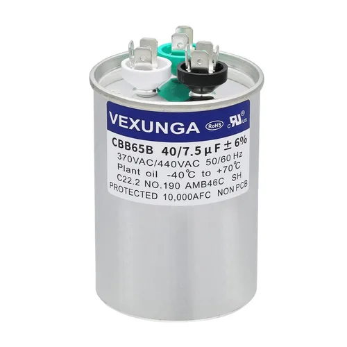 Vista 59 de VEXUNGA Capacitor Dual de Arranque Redondo A/C de 50/5 uF 50+5 MFD 370VAC o 440VAC CBB65 CBB65B Capacitores de Aire Acondicionado para Motor