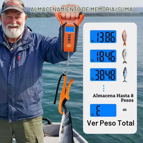 Vista 3 de Báscula de pescado flotante impermeable con estuche de transporte