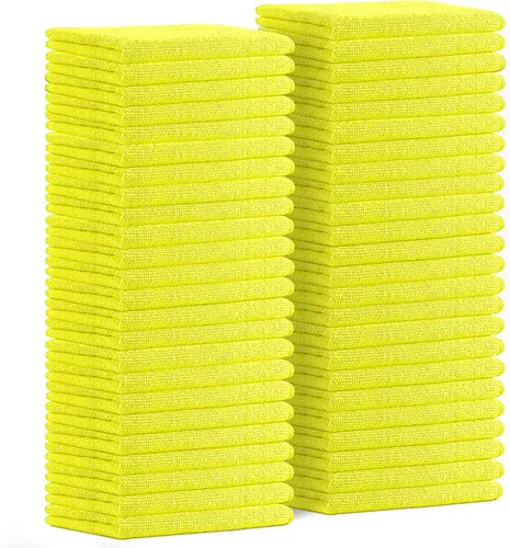 Vista 29 de Avalon Towels Paños de limpieza de microfibra (paquete de 48) – Tamaño 16 x 16 pulgadas, trapos de limpieza altamente absorbentes, sin pelusa Negro