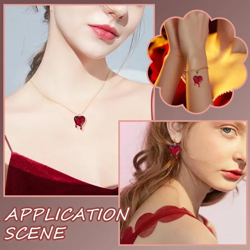 Vista 6 de Ipotkitt 10 dijes de corazón fundido transparente rojo con parte trasera plana, dijes de corazón de San Valentín en forma de corazón para el día