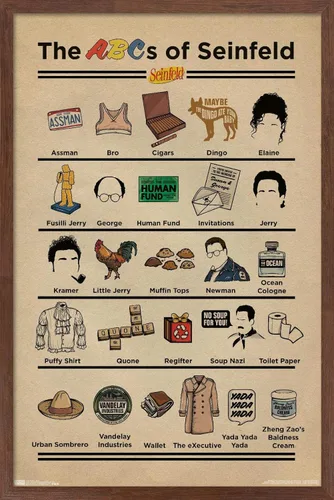 Vista 8 de Trends International Seinfeld - Póster de pared Abcs, 14.725 x 22.375 pulgadas, versión enmarcada en negro Versión con marco negro