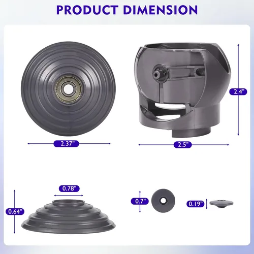 Vista 6 de Rueda de bola + conector de cabeza de aspiradora de repuesto compatible con Dyson V10 V11 V15 100W accesorios de cabezal limpiador de alto par