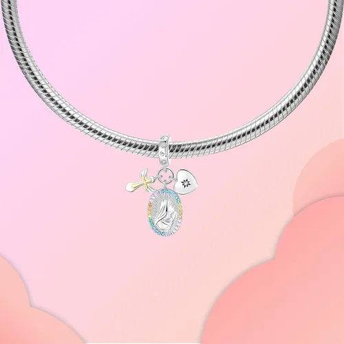 Vista 289 de LUXILLA Abalorio de plata de ley 925 para madre, hija, abuela, para familia, amor, madre, hija, abuela, para pulseras, collares, dijes, abalorios