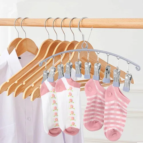 Vista 5 de Alipis Organizador de sombreros para percha, calcetines de metal para gorras de béisbol para armario con 20 clips, soporte para sombreros a prueba