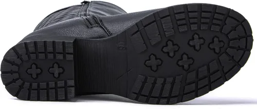Vista 7 de GLOBALWIN Botas altas acolchadas hasta la rodilla para mujer, de tacón bajo, cómodas, a la moda, elegantes, botas de montar para mujer