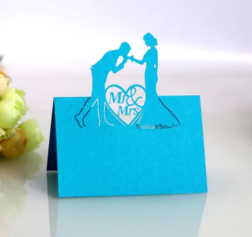 Vista 23 de 50 tarjetas de lugar, tarjetas de mesa, tarjetas de nombre para ajuste de mesa, romántico, amante, corazón, tarjeta de papel, banquete de asiento 3d