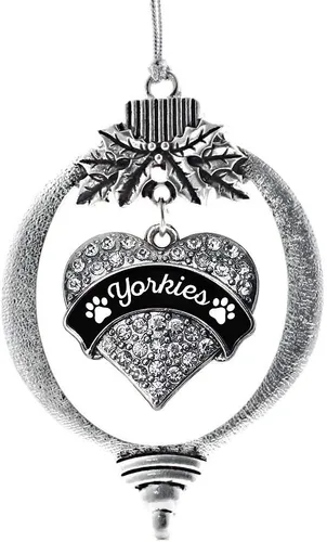 Vista 54 de Inspired Silver Adornos festivos de dije de corazón pave de plata con circonitas cúbicas