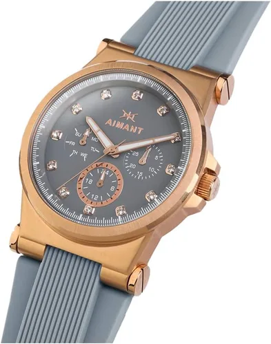 Vista 2 de AIMANT Reloj Mujer Ibiza Oro Rosa con Correa Silicona Gris LIB-190SI8-8RG, Moderno