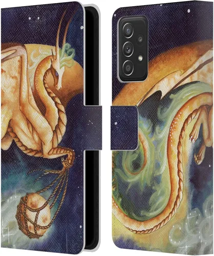 Vista 247 de Head Case Designs Officially Licensed Carla Morrow Galactic Entrancement Dragons Leather Wallet Case Compatible with Samsung Galaxy A07 4G