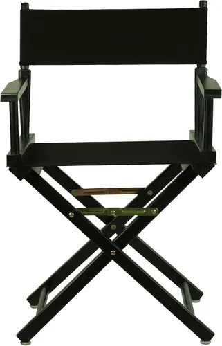 Vista 6 de Casual Home - Silla de director de 18 in, marco negro, lona negra, altura clásica Marco negro - Madera maciza