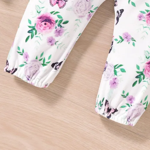 Vista 7 de Aalizzwell Traje floral de manga larga para bebé niña otoño invierno