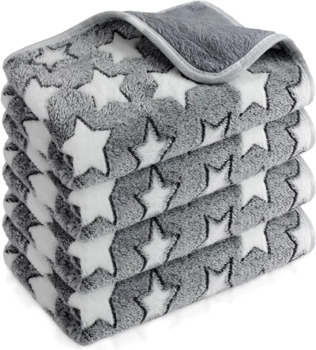 Vista 16 de Reginary - 4 mantas de forro polar de conejillo de indias, adorable pata Revestimientos impermeables y lavables, ropa de cama absorbente de doble