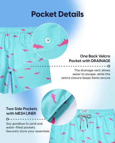 Vista 5 de maamgic Trajes de baño para hombre de 5 pulgadas con forro de malla, traje de baño de secado rápido para hombre, pantalones cortos de natación