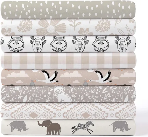 Vista 13 de Tigeen 8 paquetes de tela Fat Quarters, rosa bebé niña