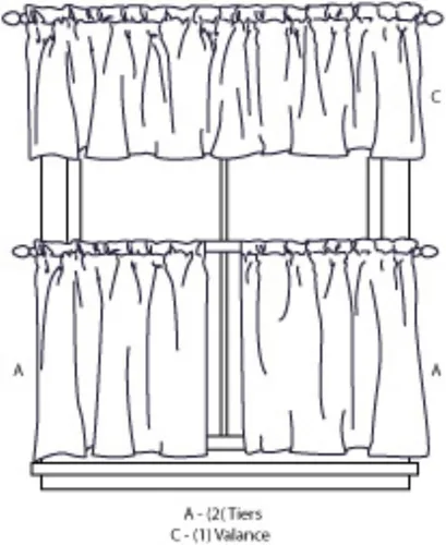 Vista 2 de Juego de cortinas para la cocina CHF con diseño de vinos Marrón