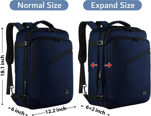 Vista 55 de MATEIN - Mochila de viaje extragrande de 10.56 galones, mochila de viaje ampliable apta para aerolíneas, para viajeros de fin de semana, hombres
