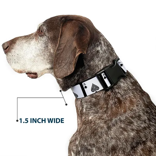 Vista 7 de Buckle-Down PC-W30136-S Ace Of Spades Collar de clip de plástico, pequeño/9-15
