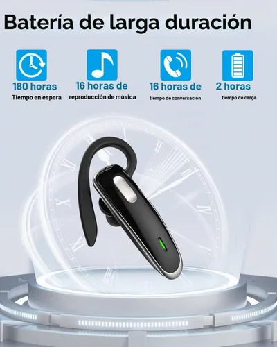 Vista 4 de Auriculares Bluetooth, V5.1 Auriculares inalámbricos ultraligeros manos libres con cancelación de ruido y micrófono para teléfono celular, PC