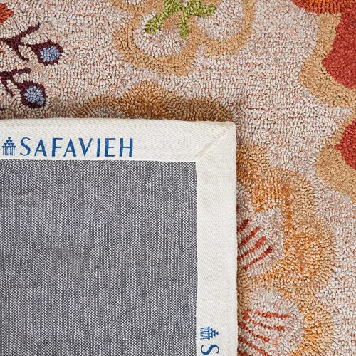 Vista 8 de SAFAVIEH Four Seasons Collection - Alfombra decorativa de 4 x 6 pies, beige y rojo, floral enganchada a mano, no desprende pelusa y de fácil