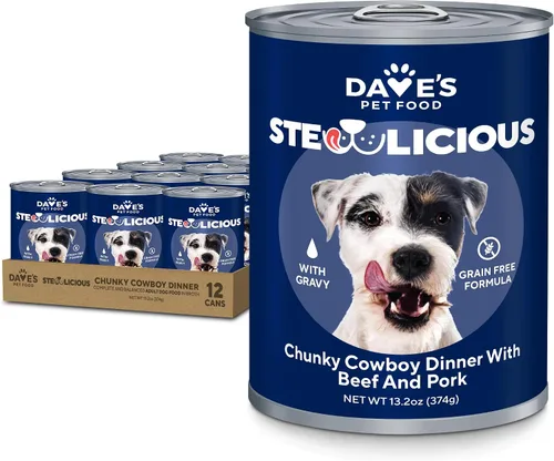 Vista 9 de Dave's Pet Food Stewlicoius - Alimento húmedo para perros sin cereales (Turkey & Sweet Potato en salsa), fabricado en Estados Unidos naturalmente