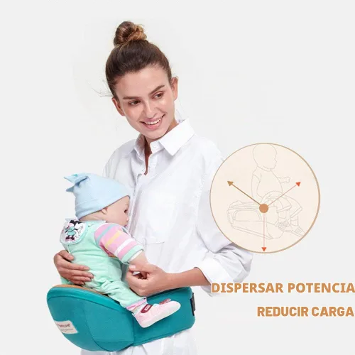 Vista 2 de ANGELBB Portabebés de cadera para bebé con bolsillos, ligero, para bebé, cintura para niños pequeños, cinturón de seguridad (verde)