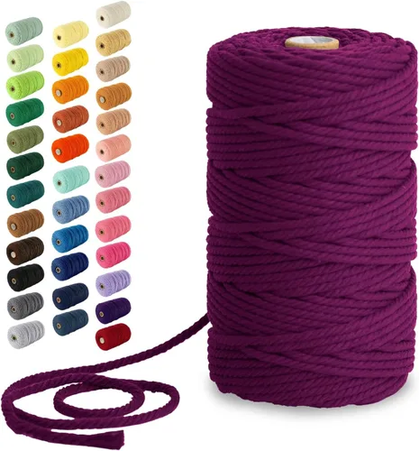 Vista 46 de Nook Theory Hilo de macramé de 3mm 109 yardas - Cuerda de macramé suave de 4mm, 5mm perfecta para nudos - Suministros de macramé para colgadores