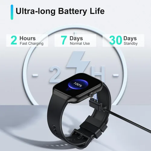 Vista 6 de Reloj inteligente para hombres y mujeres, responder/hacer llamadas, reloj de fitness HD de 1.96 pulgadas con monitor de frecuencia cardíaca, monitor
