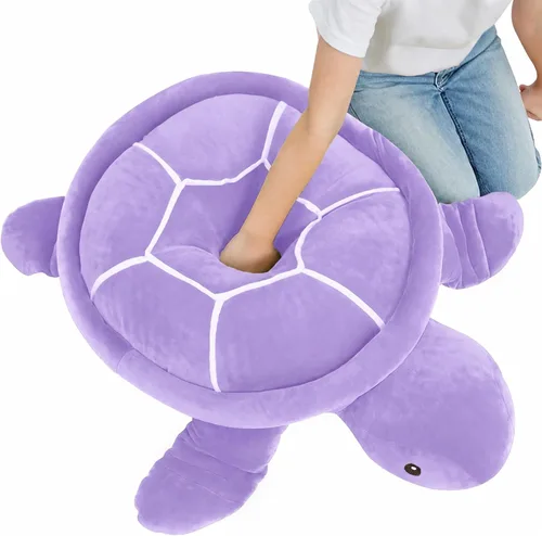 Vista 11 de Dalmao - Animales de peluche de tortuga marina de 28'' gigantes y suaves, gran almohada de tortuga azul oceánica de peluche, peluches de regalo