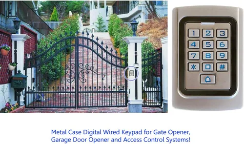 Vista 2 de IP68 impermeable universal 12 V 24 V DC funda de metal digital con cable para puerta de garaje, abridor de puertas y sistemas de control de acceso