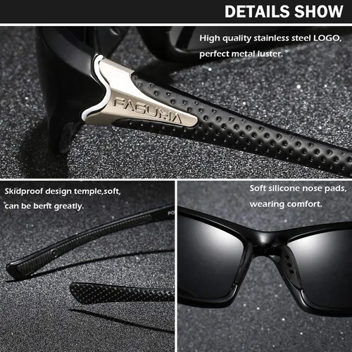 Vista 4 de Gafas de sol polarizadas para hombre ciclismo conducir pesca 100 protección UV