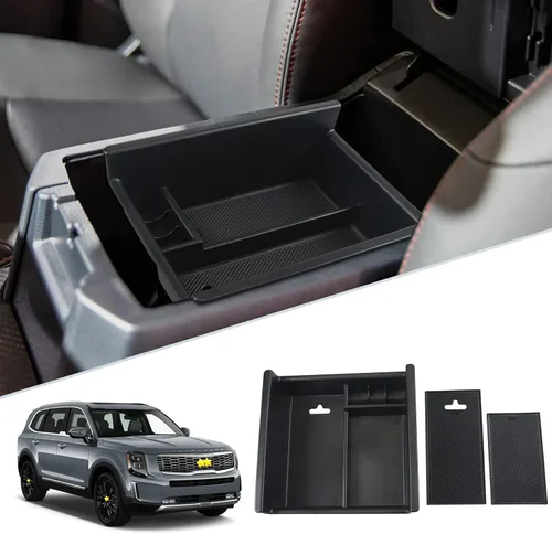 Vista 22 de SKTU Paquete de 2 para Subaru Forester 2025 2026 Organizador de Consola Central para Subaru Forester 2025 2026 Bandeja de Consola y Caja
