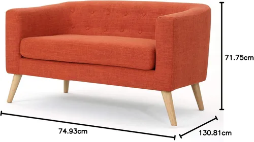 Vista 14 de Christopher Knight Home Bridie Mid-Century - Sofá biplaza moderno, tela naranja apagada