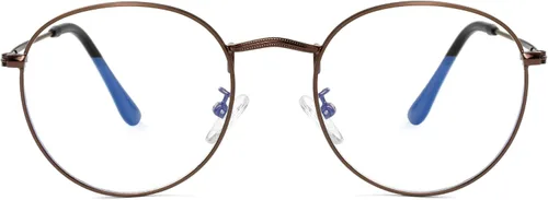 Vista 25 de Kursan Gafas clásicas redondas de metal transparente para mujeres y hombres, lentes sin receta