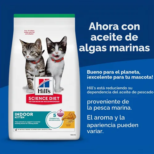 Vista 2 de Hill’s Science Diet Alimento seco para gatos de interior., Gatito # 1 recomendado por veterinarios, receta de pollo, 3.5 libras. Bolsa