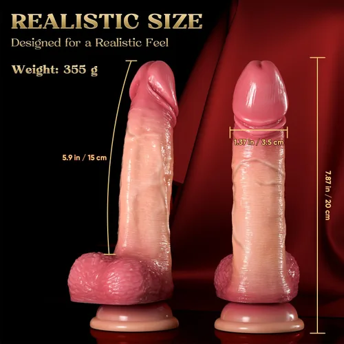 Vista 3 de Vibrador de empuje realista con control remoto y ventosa