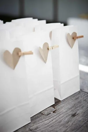 Vista 2 de Bolsas pequeñas de papel blanco Kraft - 3 x 2 x 6 pulgadas, recuerdos de fiesta, galletas, dulces, recuerdos de boda - 100 por paquete