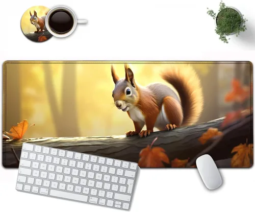 Vista 26 de Alfombrilla de mouse grande de 31.5 x 11.8 pulgadas, extendida para juegos con bordes cosidos, protector de alfombrilla de mouse XXL, base de goma
