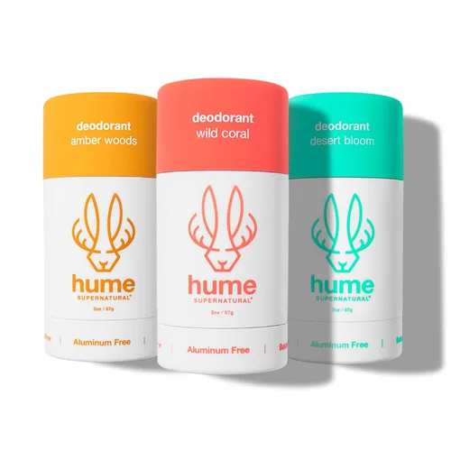 Vista 13 de Hume Supernatural Desodorante sin aluminio Roll On para mujeres y hombres, seguro para pieles sensibles, probiótico y a base de plantas, absorbe